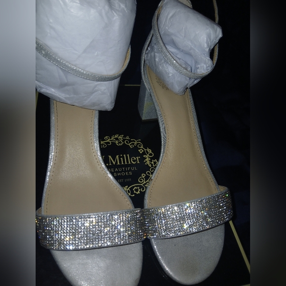 J. Miller Silver Rhinestone Heels - Picture 2 of 7